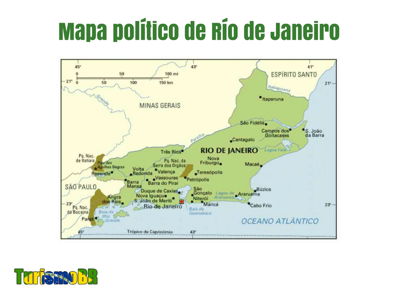 Mapa Politico De Rio De Janeiro Turismo Brasil
