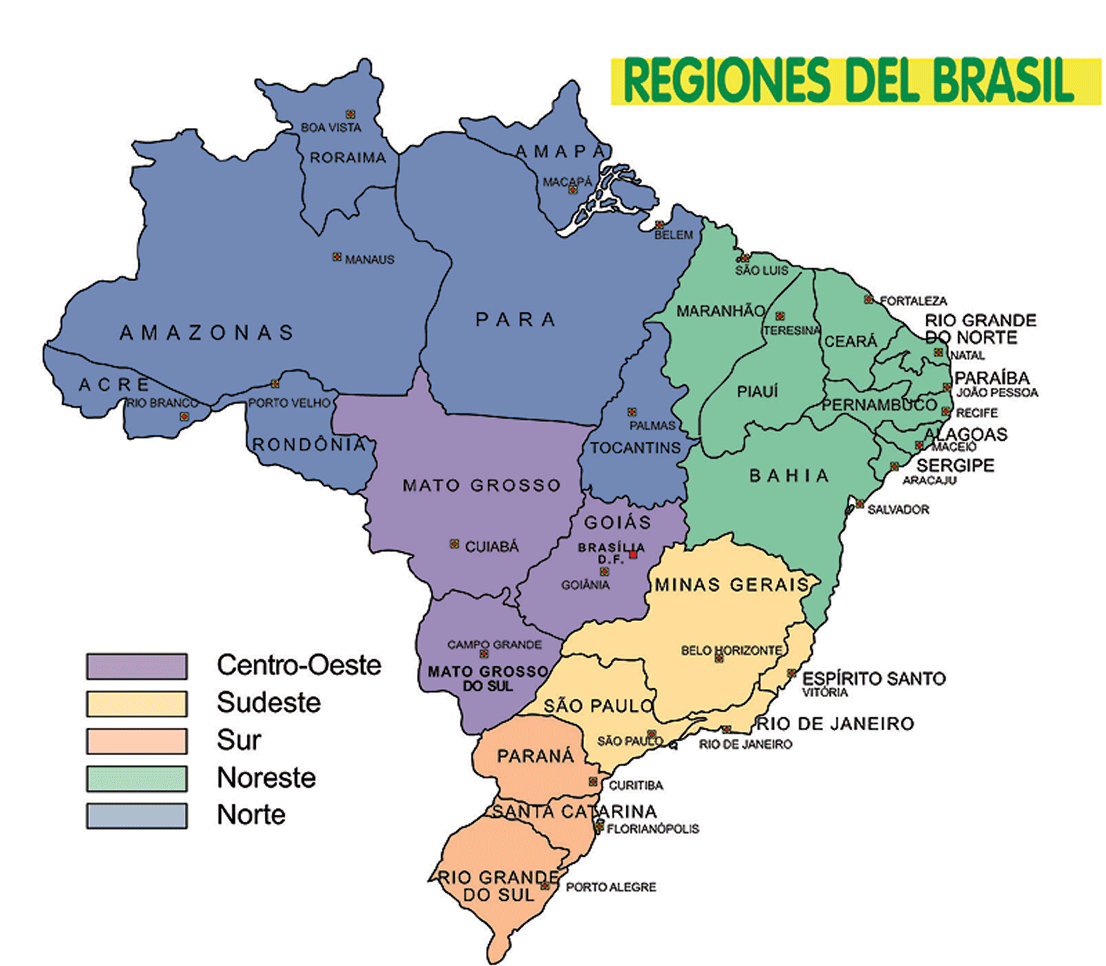 Mapa De Regiones De Brasil Turismo Brasil 3295